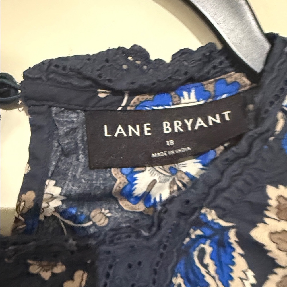 Lane Bryant Ruffle Cap-Sleeve Lace-Trim Top - Picture 5 of 7